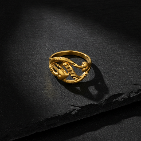 ELURA Elegant Leaf Design Adjustable Ring for Women