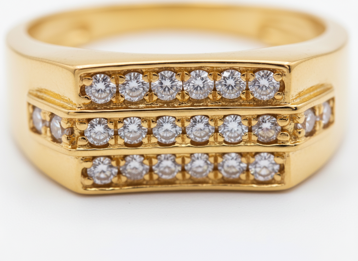 Elura Luxe Triple Row Zircon Ring