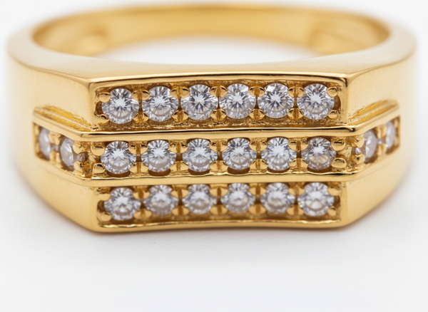 Elura Luxe Triple Row Zircon Ring