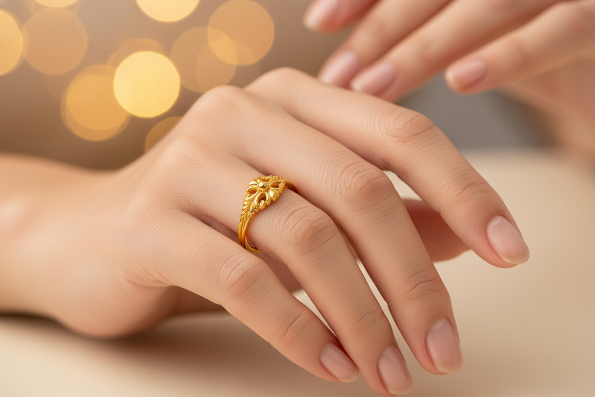 Elura Vintage Blossom Heart Ring