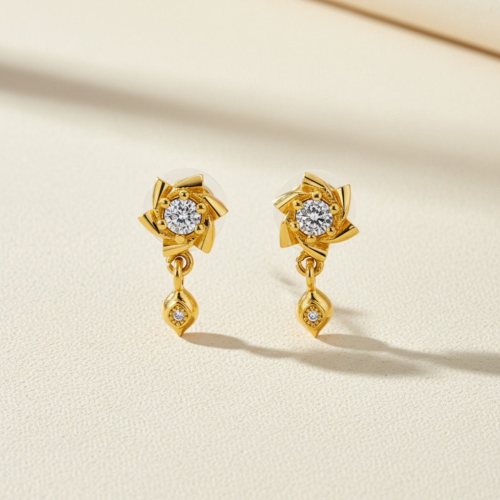 Elura Twinkle Bloom Crystal Drop Earrings