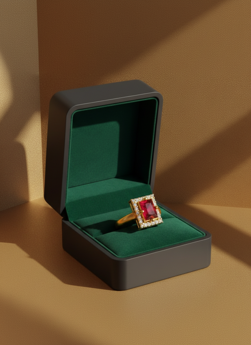 Elura Ruby Royale Halo Ring