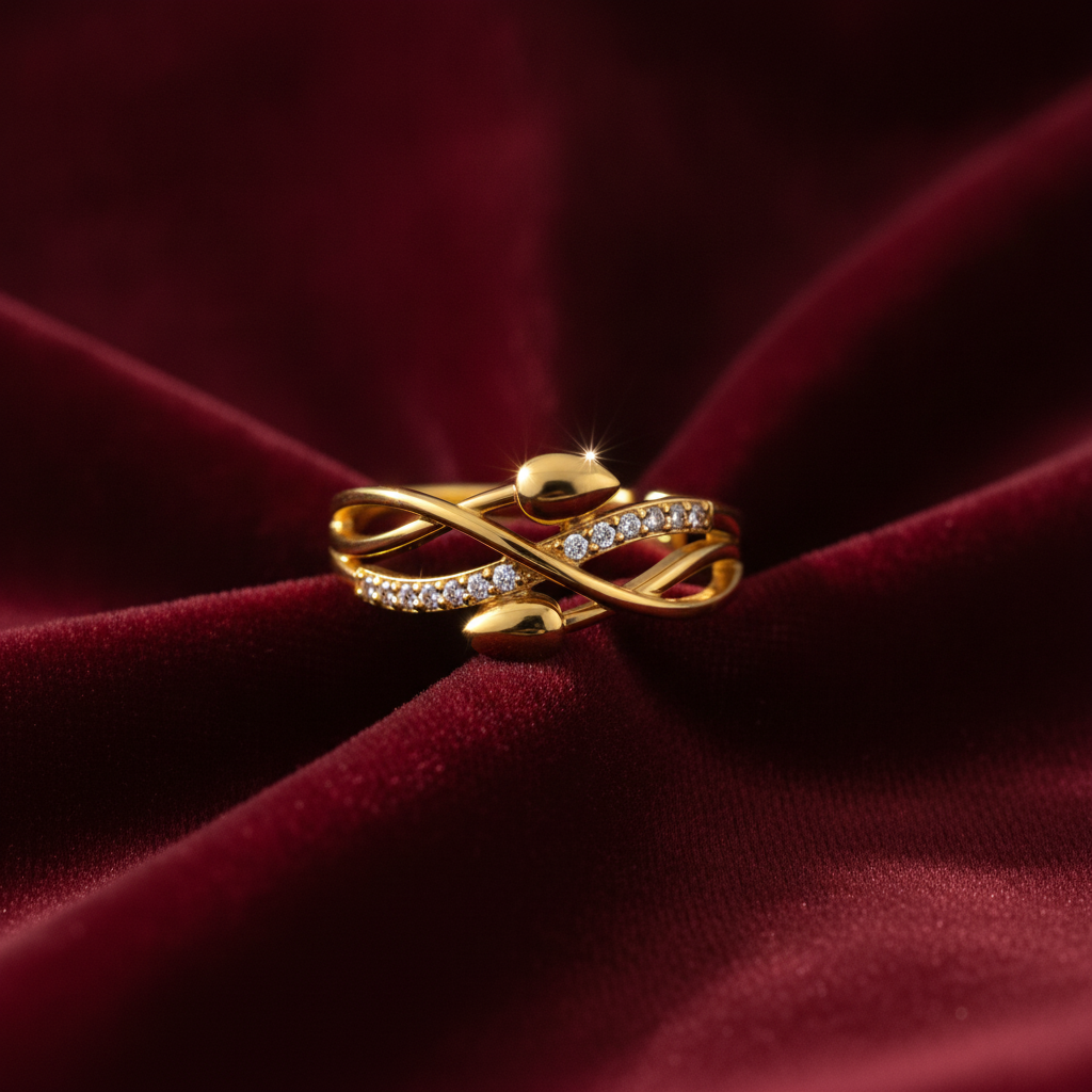 ELURA Infinity Leaf CZ Adjustable Ring for Women