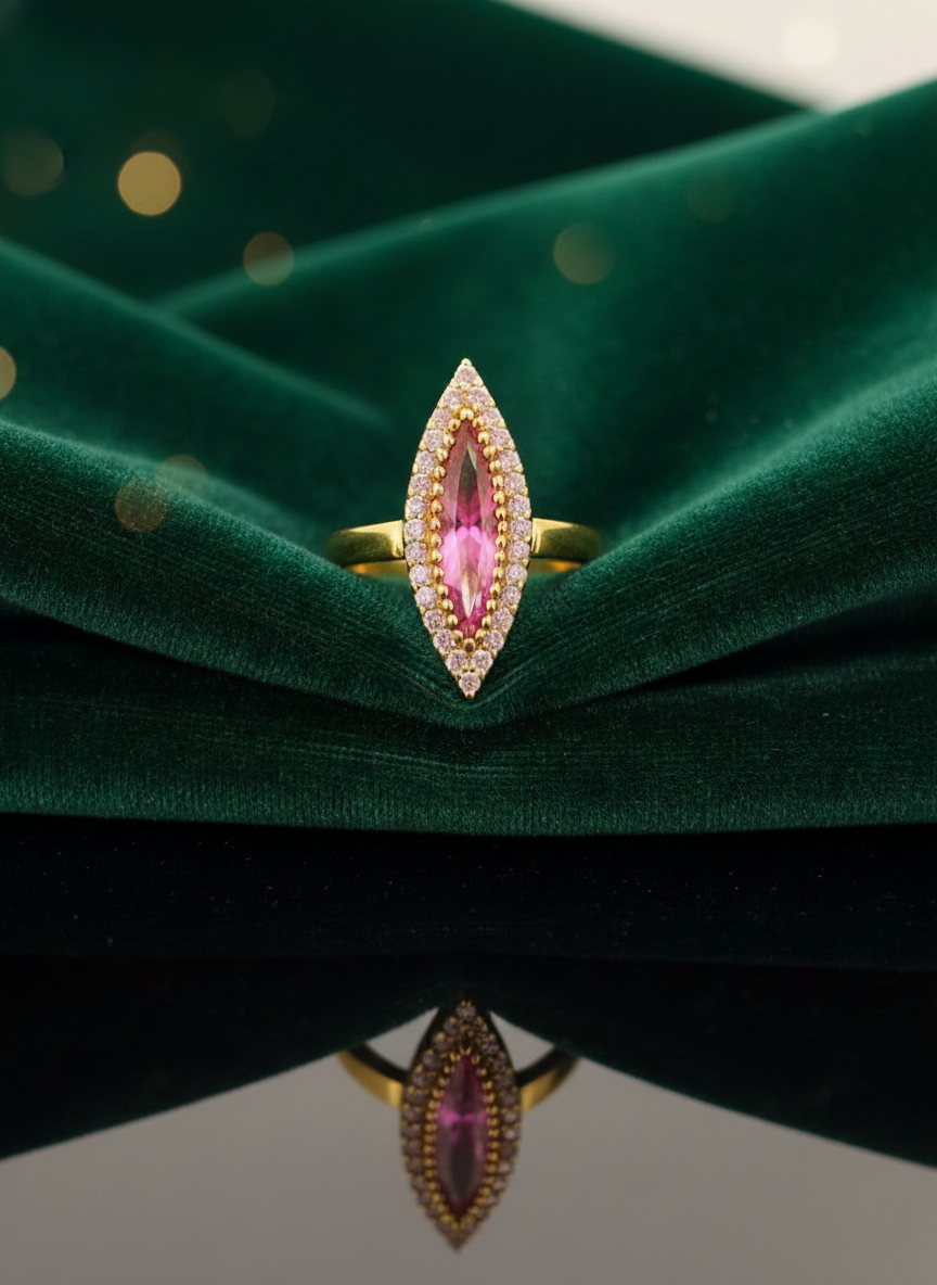 Elura Pink Royale Marquise Statement Ring