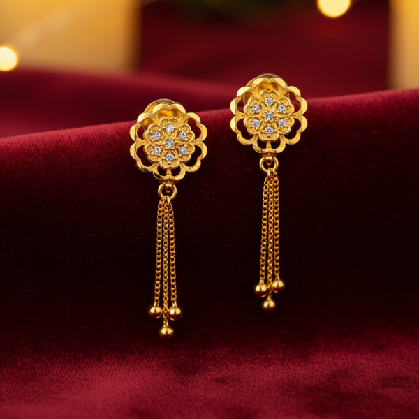 Floral Design Tassel Earrings for Women