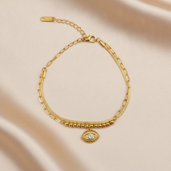 ELURA Trendy Double Layer Evil Eye Bracelet