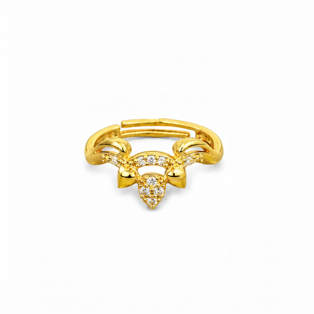 ELURA Deer Antler CZ Adjustable Ring for Women