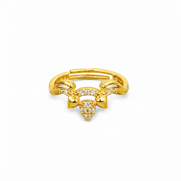 ELURA Deer Antler CZ Adjustable Ring for Women
