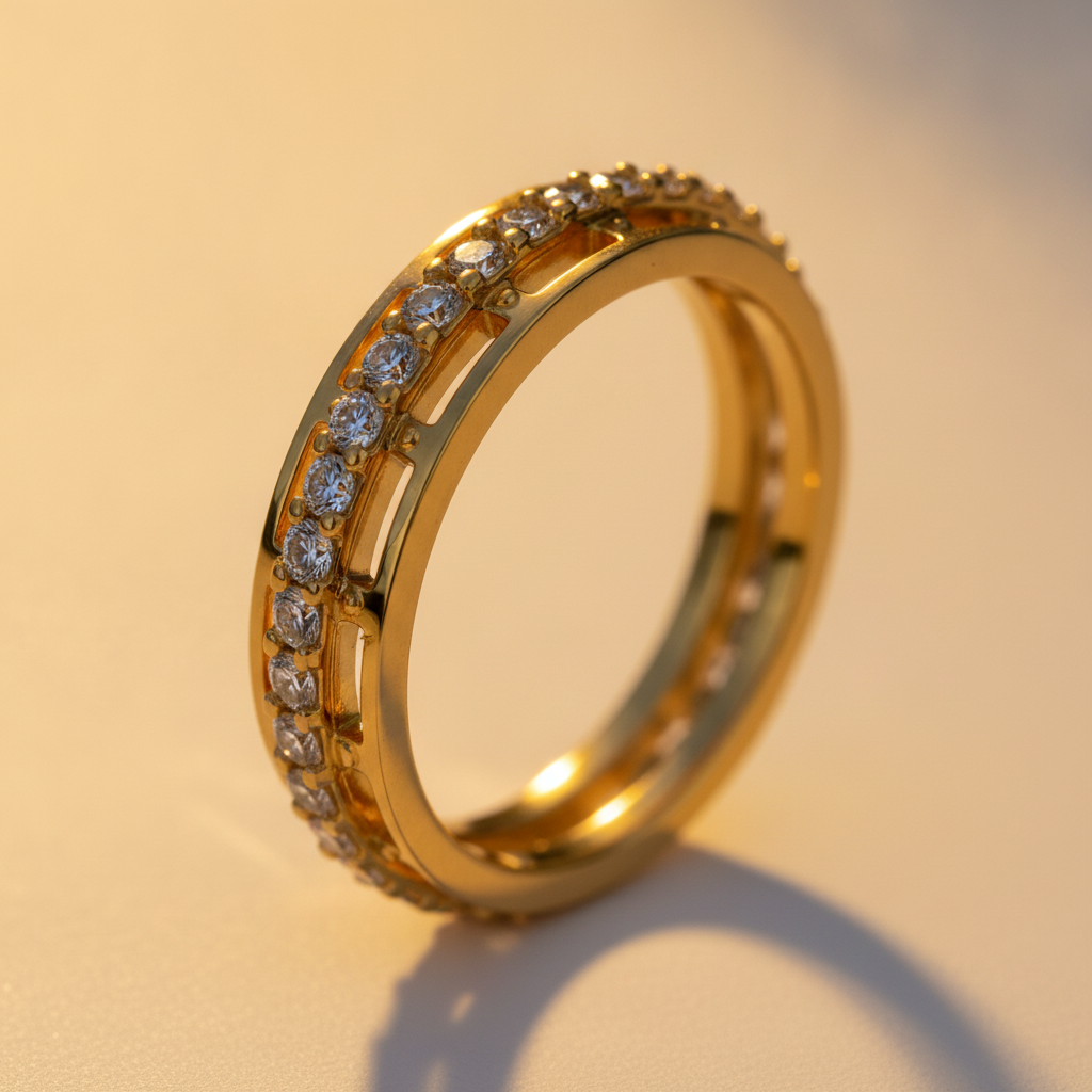 ELURA CZ Band Ring for Women With CZ Stone