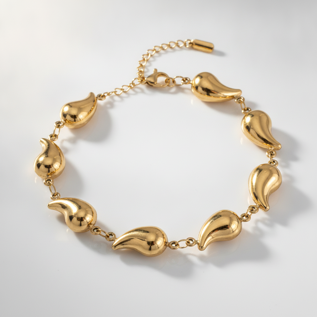 ELURA Elegant Teardrop Chain Bracelet for Girls & Women