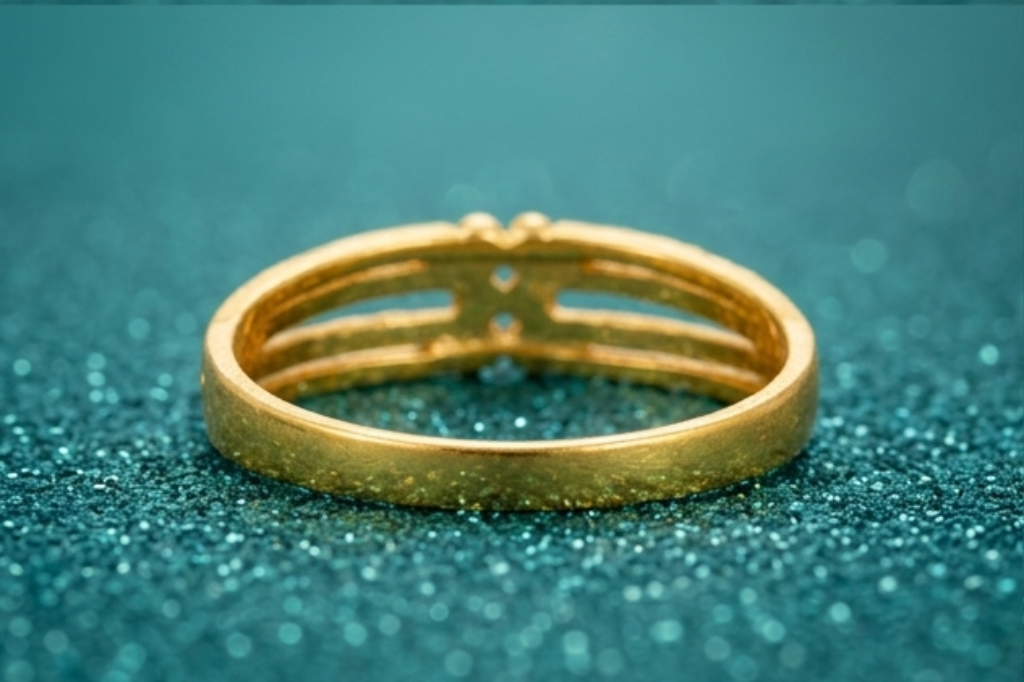 Elura Dual Line Textured Gold Kada Bracelet