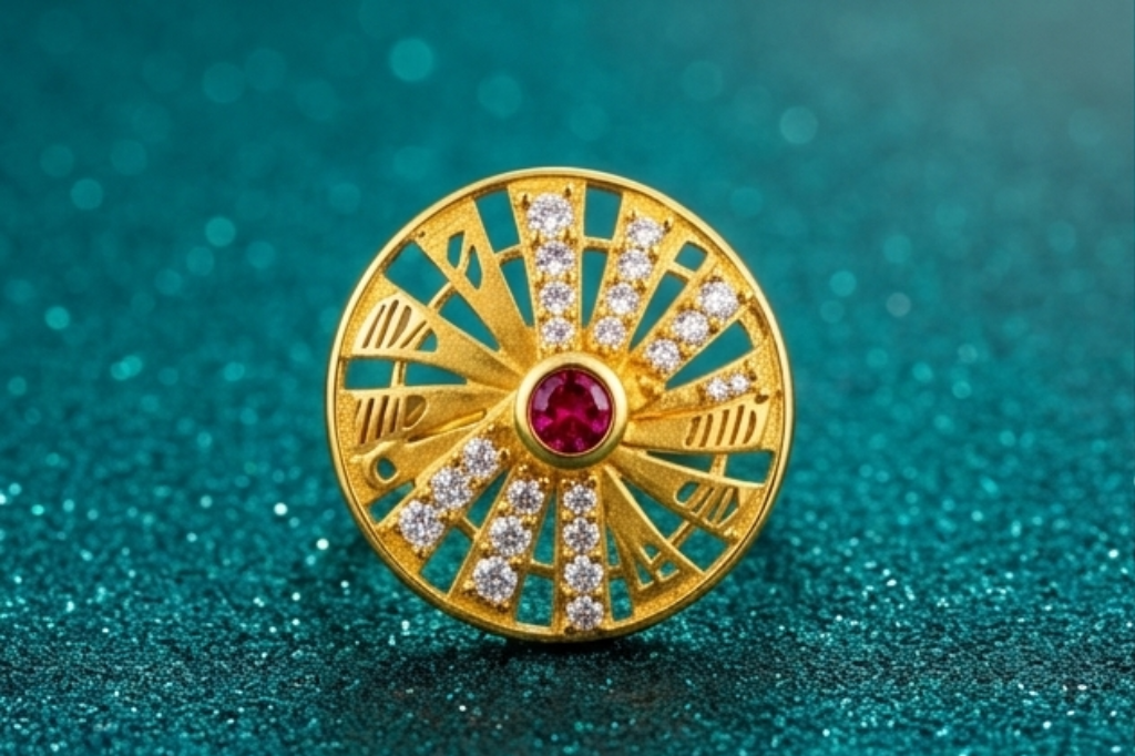 Elura Royal Sunburst Ruby Designer Ring
