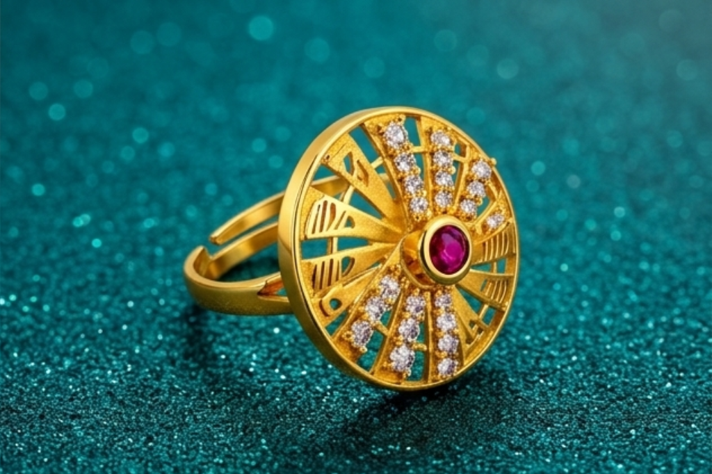 Elura Royal Sunburst Ruby Designer Ring